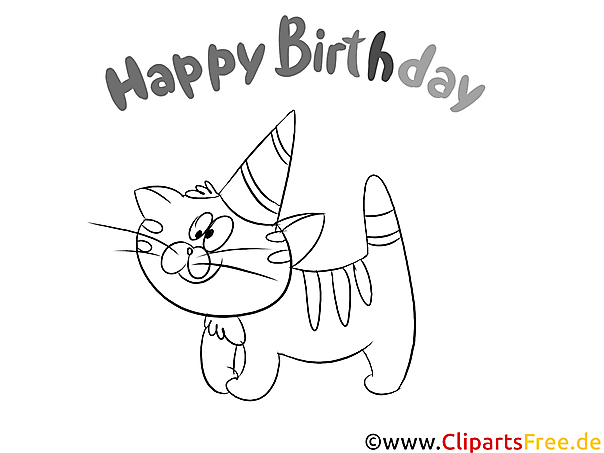 Schwarz Weiß Clipart zum Geburtstag