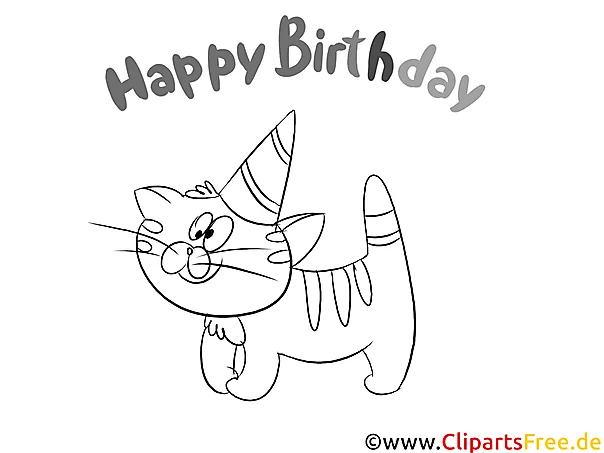 Schwarz Weiß Clipart zum Geburtstag