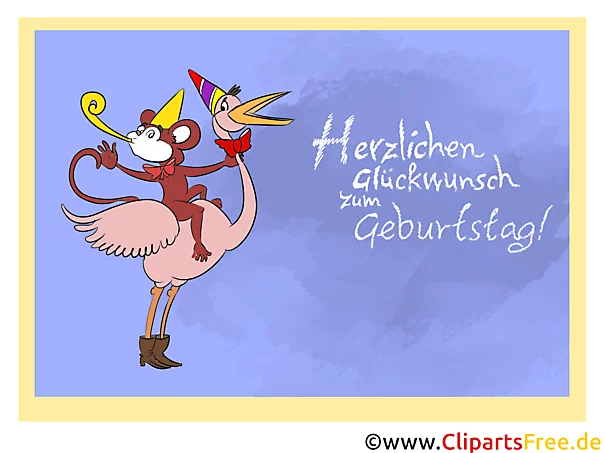 Herzlichen Glückwunsch zum Geburtstag Clipart, Karte, Illustration