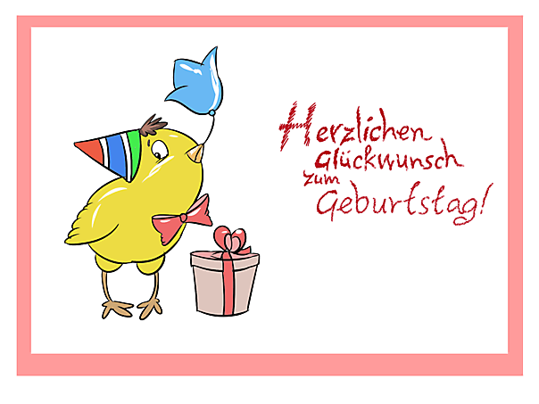 Kindergeburtstag Glueckwunschkarte fuer Kinder