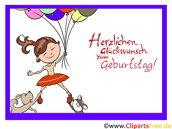 Maedchen Geburtstag eCard Herzlichen Glueckwunsch