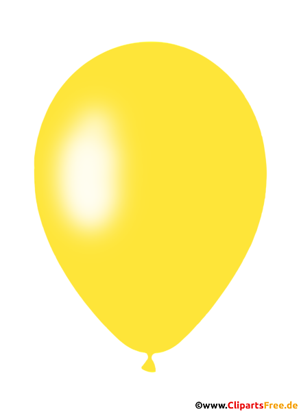Gelber Luftballon Clipart im PNG-Format mit transparentem Hintergrund