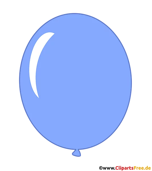 Luftballon Blau Comic Illustration transparent