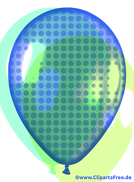 Luftballon blau im PopArt-Stil