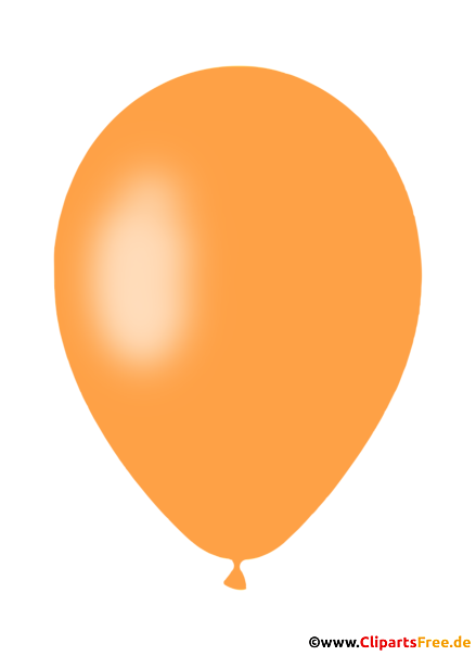 Luftballon orange Clipart, Illustration, Bild