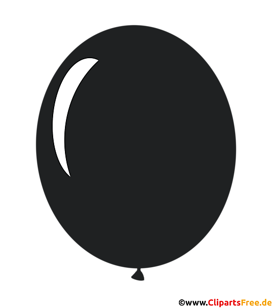 Luftballon Schwarz Comic Illustration transparent