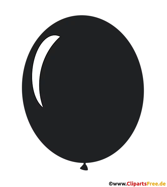 Luftballon Schwarz Comic Illustration transparent