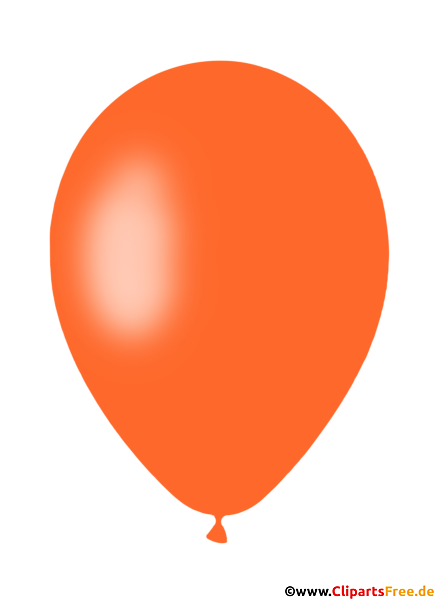 Oranger Luftballon Clipart PNG mit transparentem Hintergrund