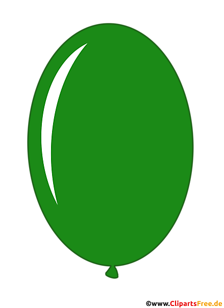 Ovaler Luftballon in Farbe Dunkel-Grün Comic Clipart transparent