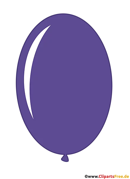 Ovaler Luftballon in Farbe Lila Comic Clipart transparent