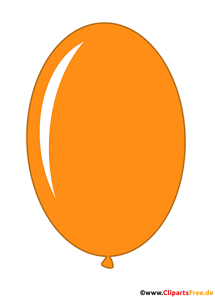 Ovaler Luftballon in Farbe Orange Clipart im Cartoonstil