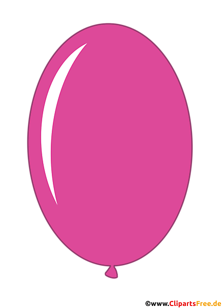 Ovaler Luftballon in Farbe Pink im Cartoonstil Clipart, Illustration