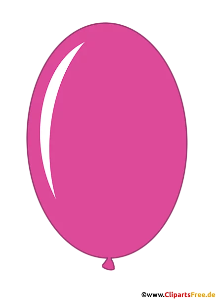 Ovaler Luftballon in Farbe Pink im Cartoonstil Clipart, Illustration