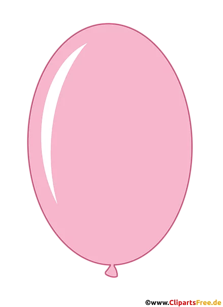 Ovaler Luftballon in Farbe Rosa im Cartoonstil Clipart, Illustration