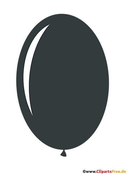 Ovaler Luftballon in Farbe Schwarz Comic Clipart transparent