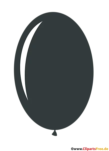 Ovaler Luftballon in Farbe Schwarz Comic Clipart transparent