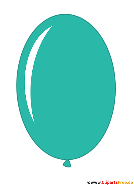 Ovaler Luftballon in Farbe Türkis Cartoon Clipart transparent