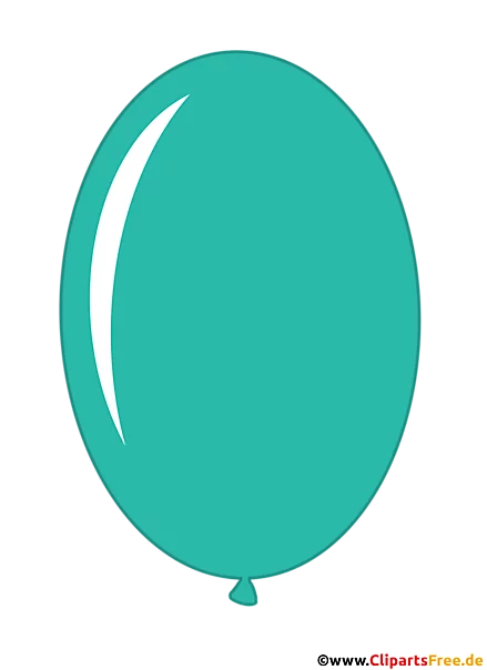 Ovaler Luftballon in Farbe Türkis Cartoon Clipart transparent