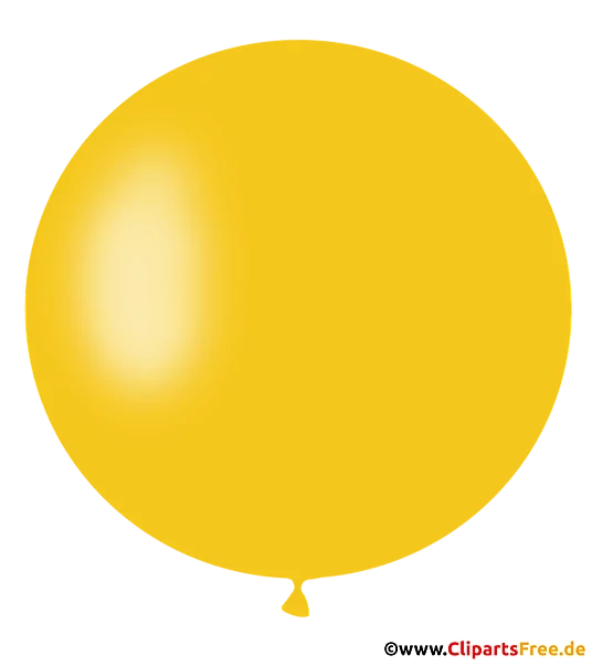 Runder Luftballon in Farbe Gelb PNG-Clipart