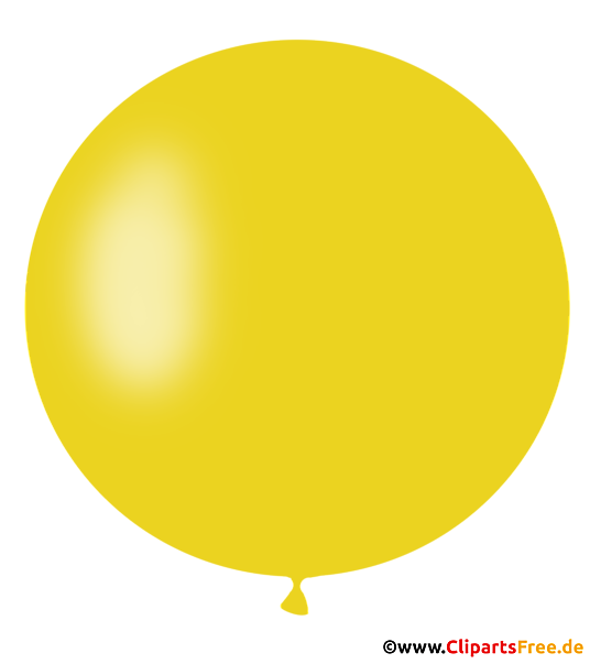 Runder Luftballon in Gelb Clipart, Illustration, Bild