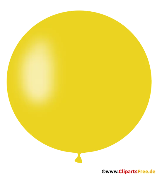 Runder Luftballon in Gelb Clipart, Illustration, Bild