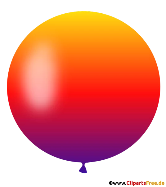 Runder Luftballon in Gradientfarben von Dunkellila bis Orange illustration