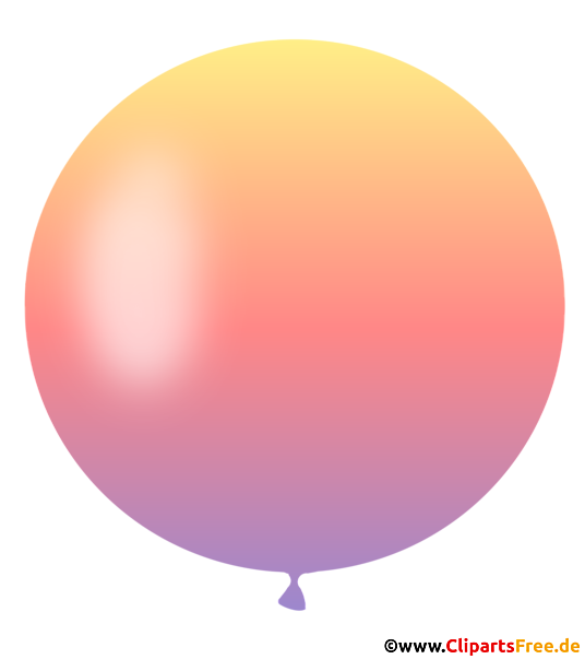 Runder Luftballon in Gradientfarben von Lila bis Gelb Clipart