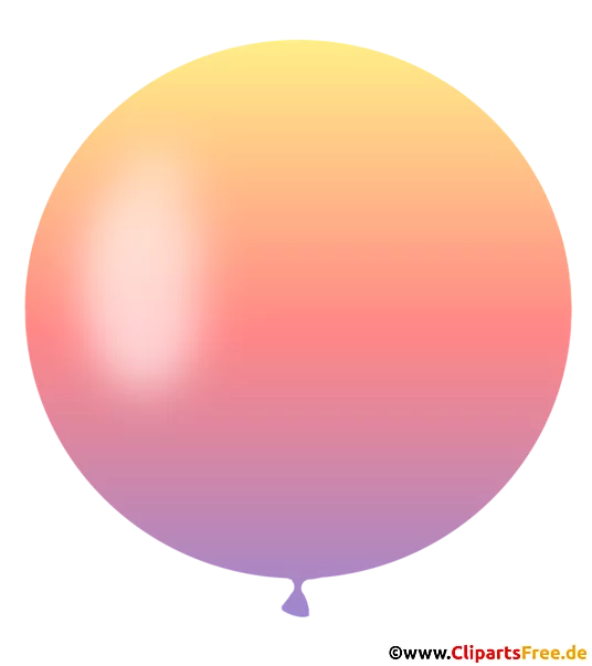 Runder Luftballon in Gradientfarben von Lila bis Gelb Clipart