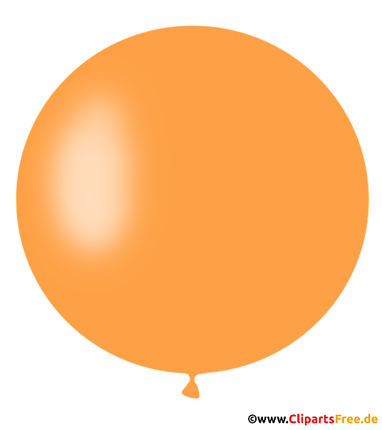 Runder Luftballon in Orange Clipart, Illustration, Bild