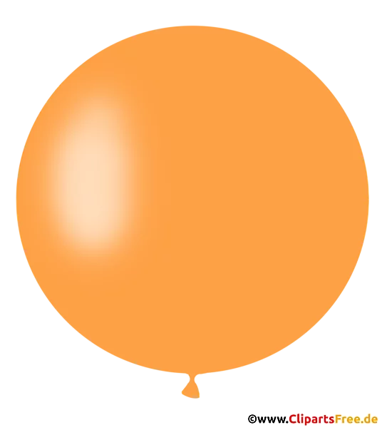 Runder Luftballon in Orange Clipart, Illustration, Bild
