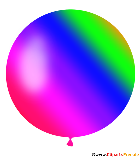 Runder Luftballon in Regenbogenfarben Clipart, Illustration, Bild