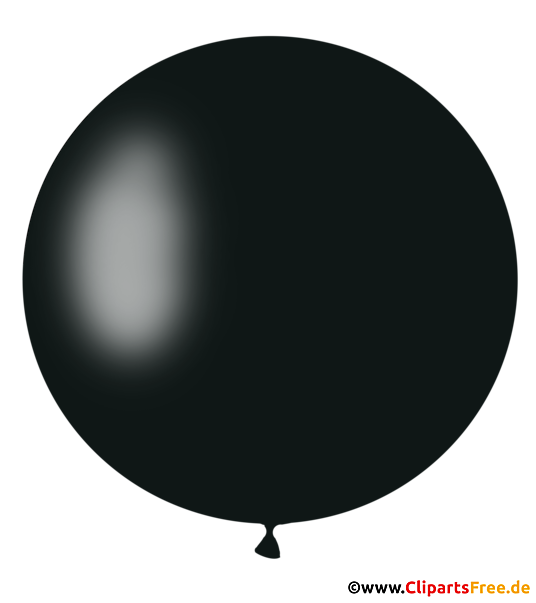 Runder Luftballon in Schwarz Clipart, Illustration, Bild
