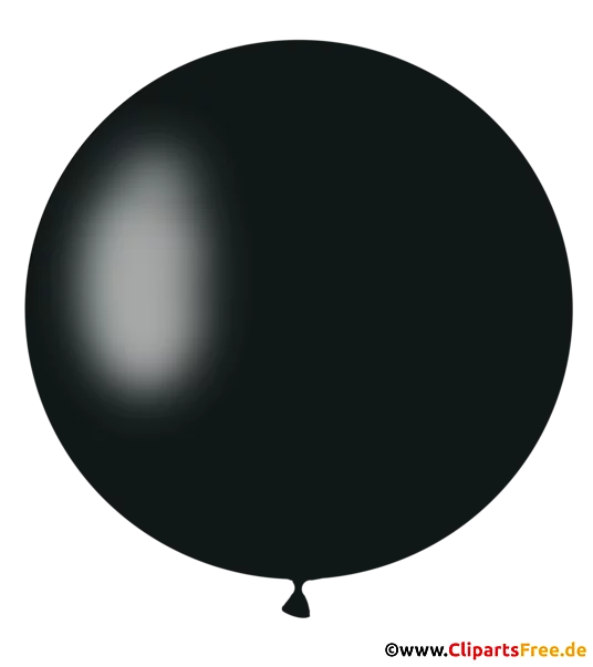 Runder Luftballon in Schwarz Clipart, Illustration, Bild