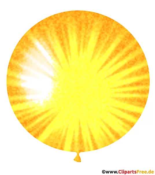 Runder Luftballon mit starkem Sonnenschein Illustration