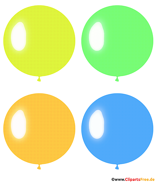 Vier runde Luftballons Pop Art Bild