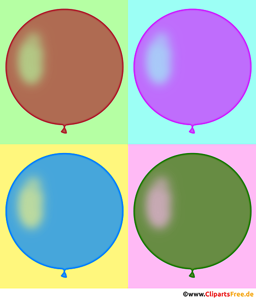 Vier runde Luftballons PopArt Illustration
