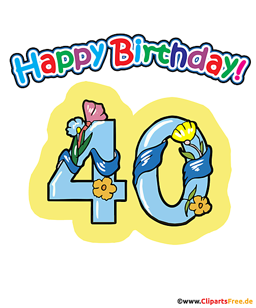 40 Happy Birthday T-Shirt Design zum Downloaden kostenlos