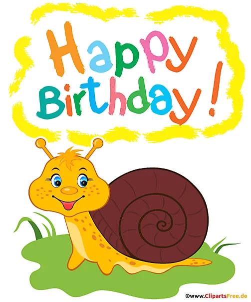 Happy Birthday T-Shirt Design mit Schnecke