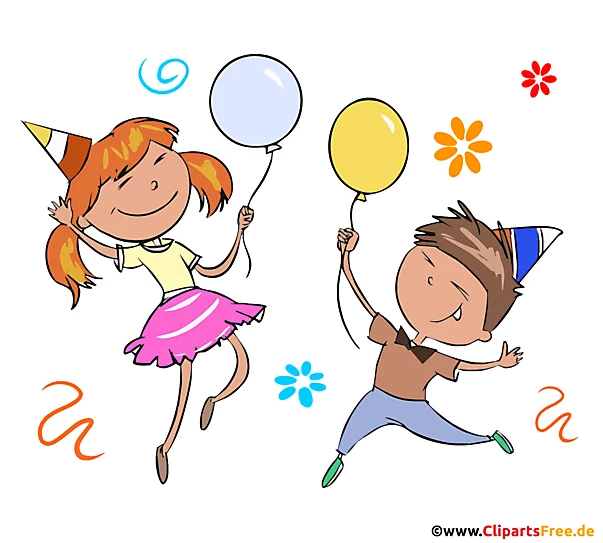 Kinder tanzen auf Geburtstagsparty T-Shirt Design kostenlos