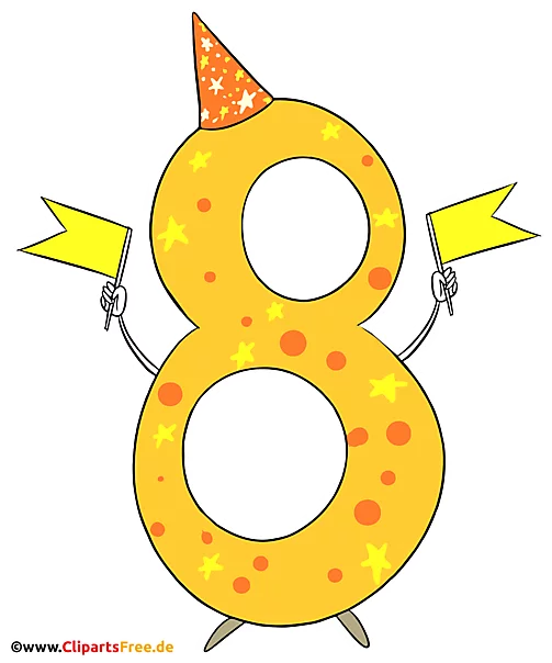 T-Shirt Design zum Kindergeburtstag 8 Jahre alt PNG Template