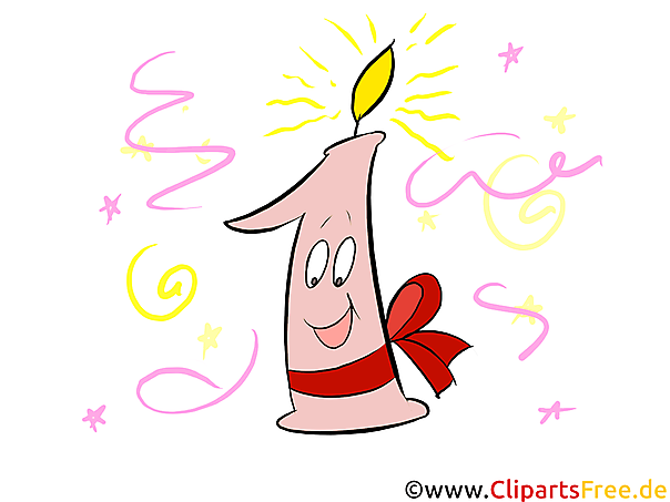 1 Zahlen Clipart zum Geburtstag kostenlos