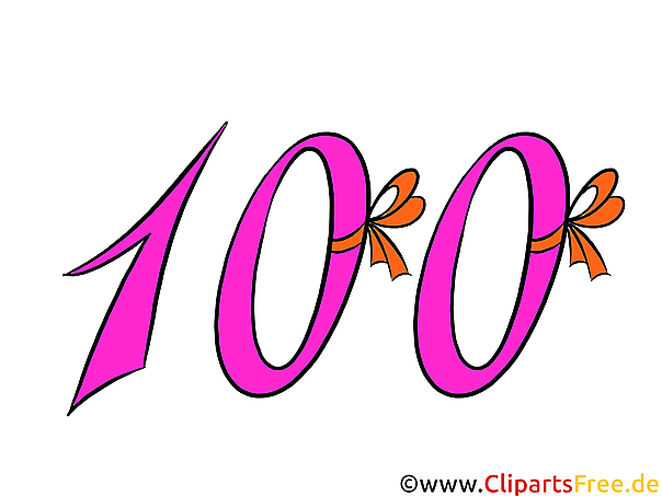 Bild 100 (Hundert) - kostenlose Zahlen & Geburtstag Grafiken, Cliparts
