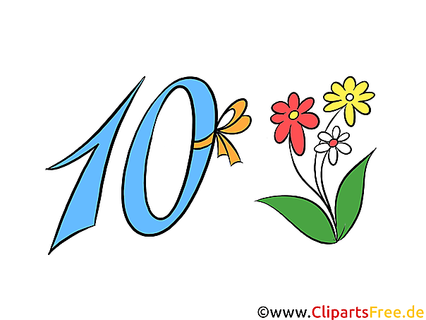 Bild 10 (Zehn) - kostenlose Zahlen & Geburtstag Grafiken, Cliparts