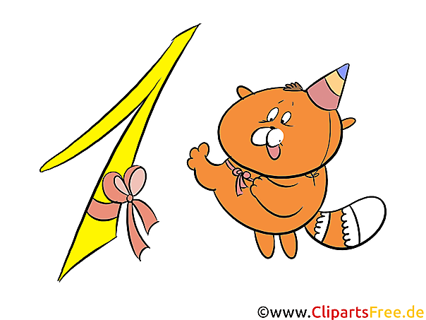Bild 1 (Eins) - kostenlose Zahlen & Geburtstag Grafiken, Cliparts