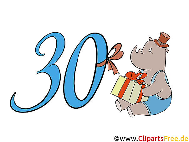 Bild 30 (Dreisig) - kostenlose Zahlen & Geburtstag Grafiken, Cliparts