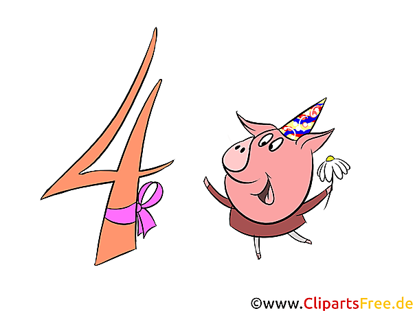 Bild 4 (Vier) - kostenlose Zahlen & Geburtstag Grafiken, Cliparts