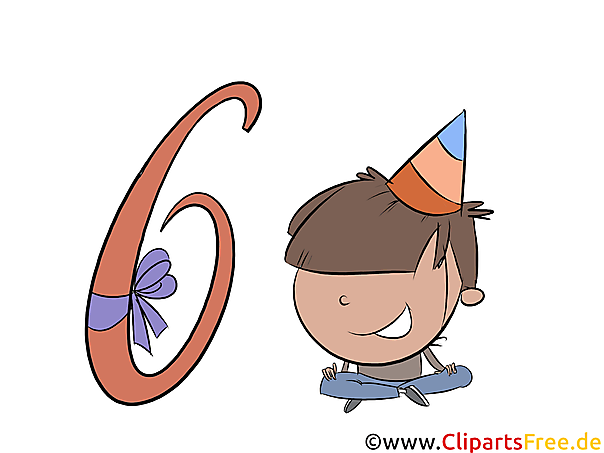Bild 6 (Sechs) - kostenlose Zahlen & Geburtstag Grafiken, Cliparts