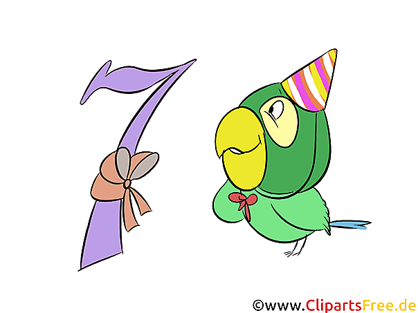 Bild 7 (Sieben) - kostenlose Zahlen & Geburtstag Grafiken, Cliparts