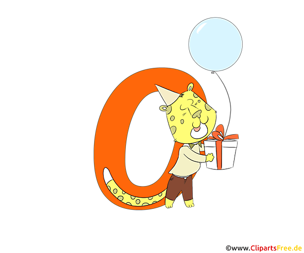 Bunte Zahl 0 (Zahl Null) zum Drucken