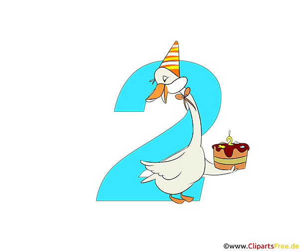 Bunte Zahl 2 (Zahl Zwei) Vorlagen